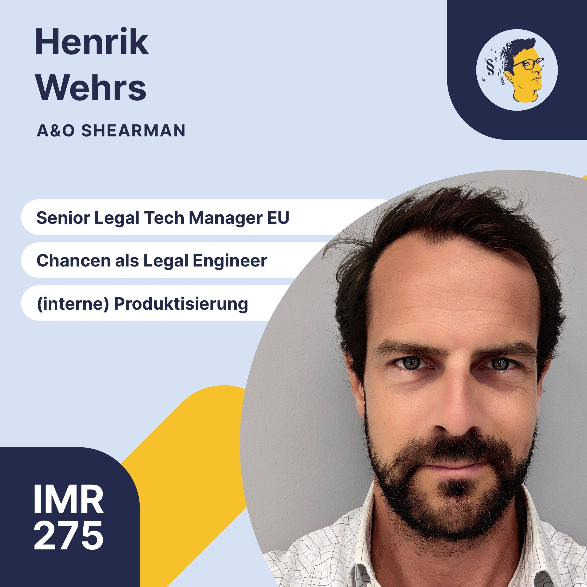 IMR275: Senior Legal Tech Manager EU, Chancen als Legal Engineer, Legal Tech-Historie, Large Language Models, (interne) Produktisierung
