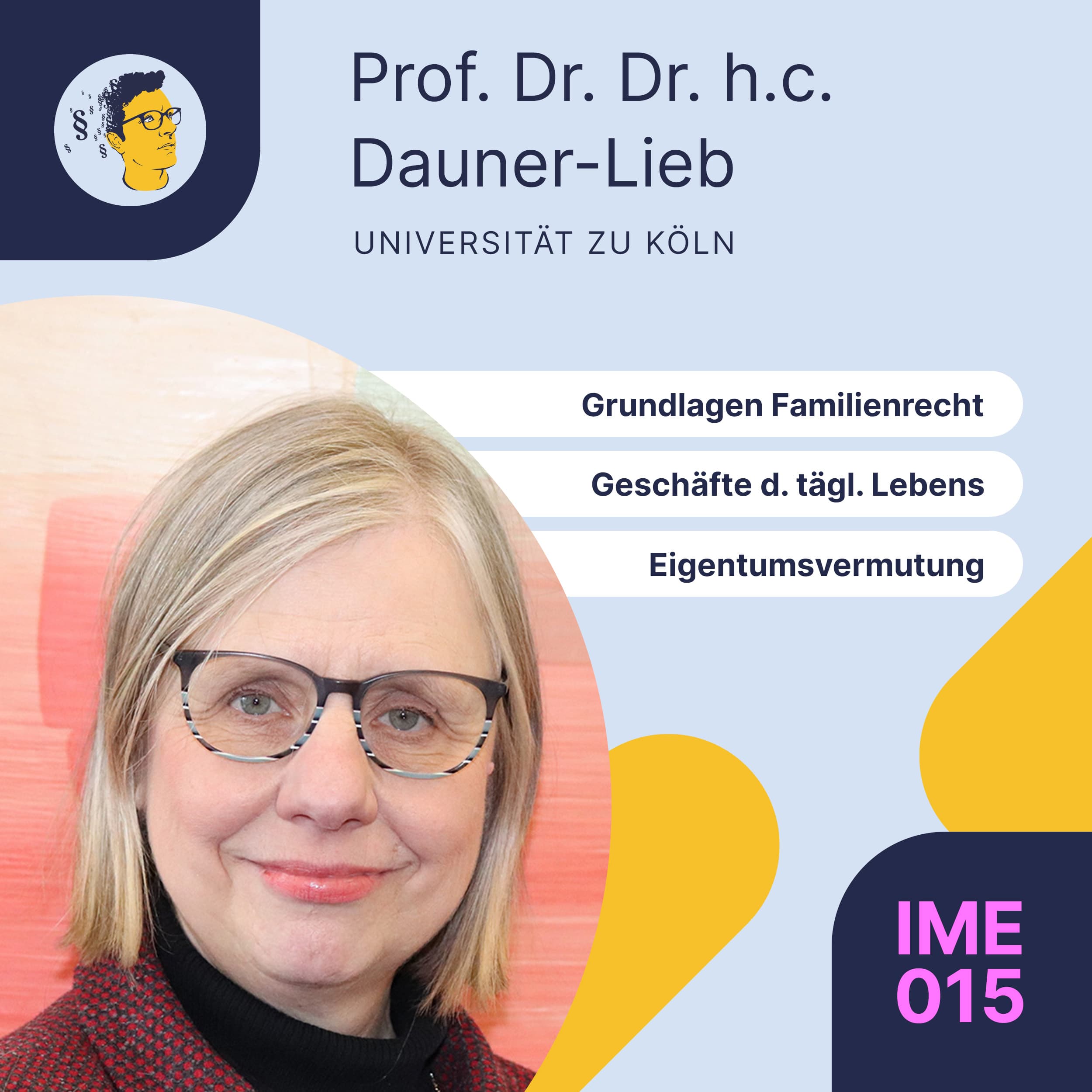IME015: Familienrecht Überblick, Geschäfte zur Deckung des Lebensbedarfs, Eigentumsvermutung, Jobchancen mit FamR (§§ 1353ff., 1357, 1626, 1629, 1664 BGB, Art. 6 GG, Art. 8 EMRK)