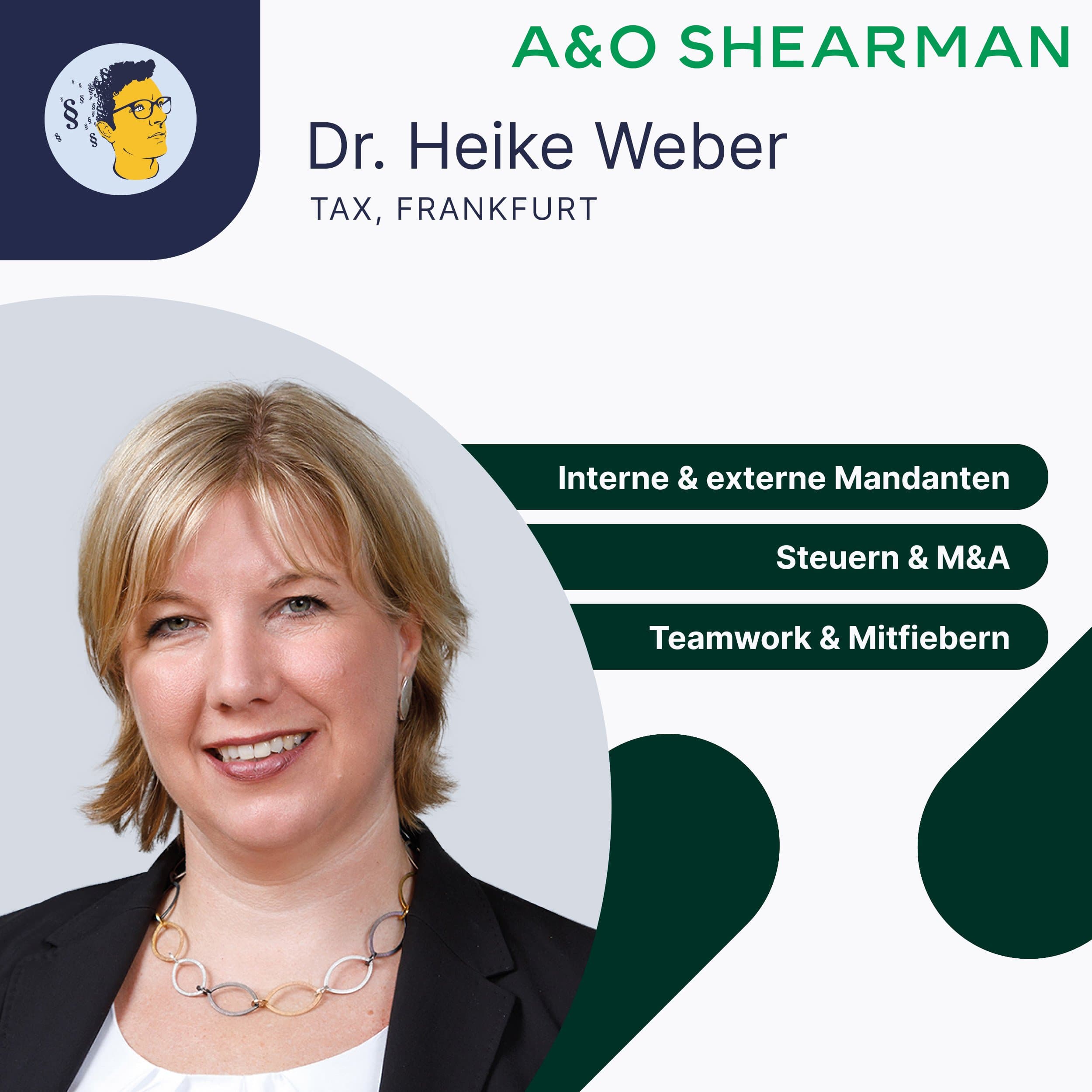 IMR Spotlight: Dr. Heike Weber, Allen & Overy,  Steuerrecht, Frankfurt (Steuerrecht, Private Equity, Immobilienwirtschaft)